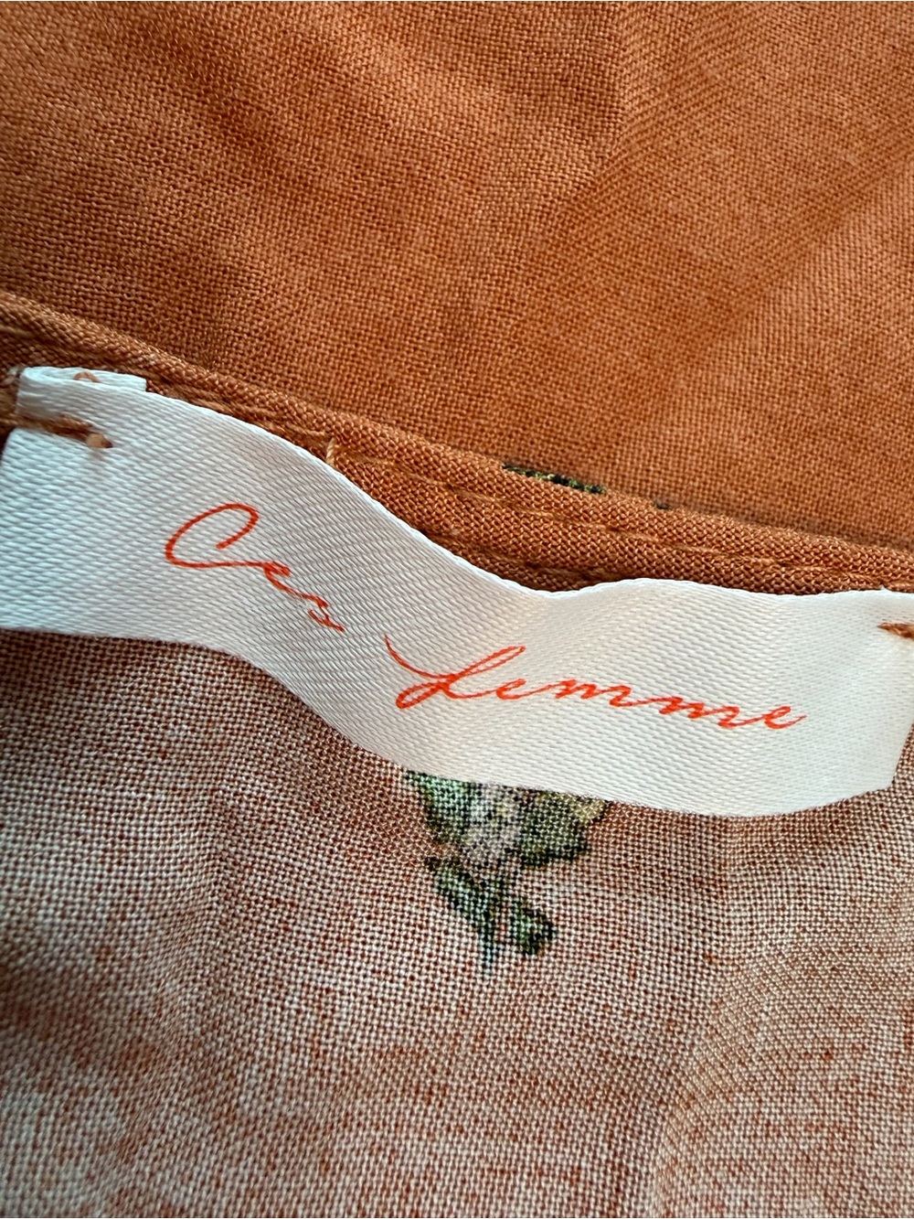 Ces Femme Burnt Orange Maxi Dress with Floral Border - Picture 4 of 9